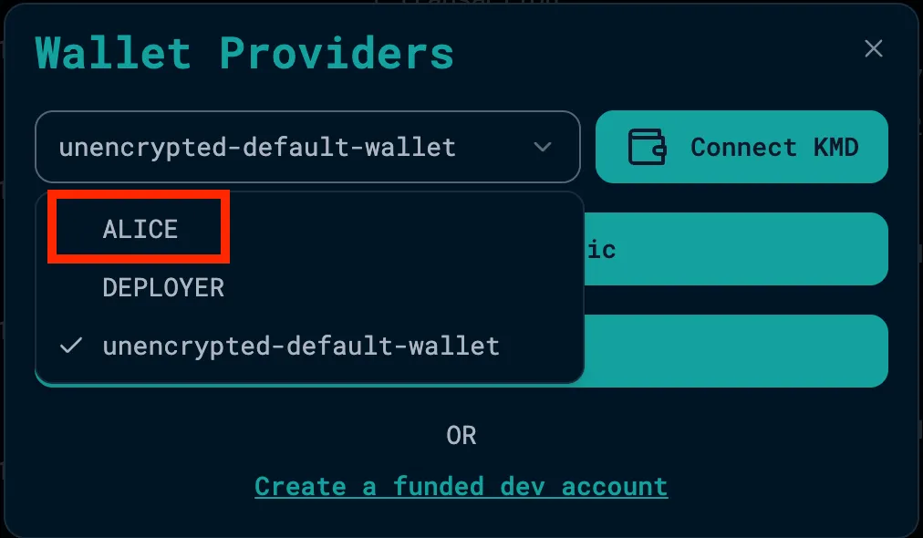 LORA connect wallet modal