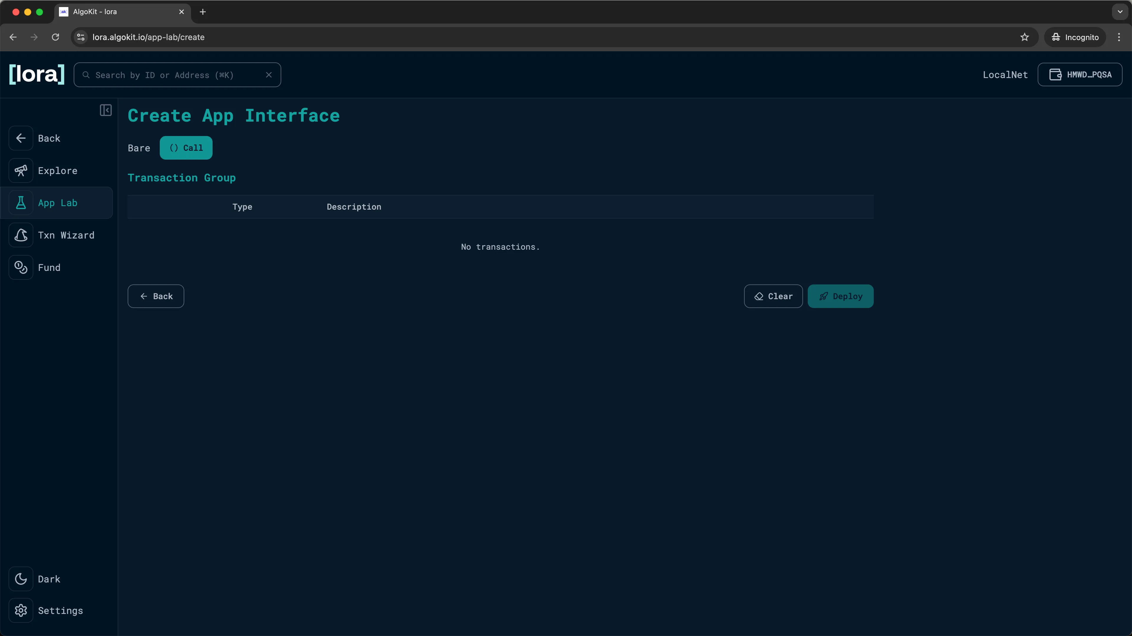 LORA: Transaction builder